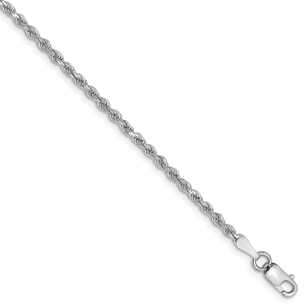 Solid,Diamond Cut,14K White Gold,Lobster Clasp