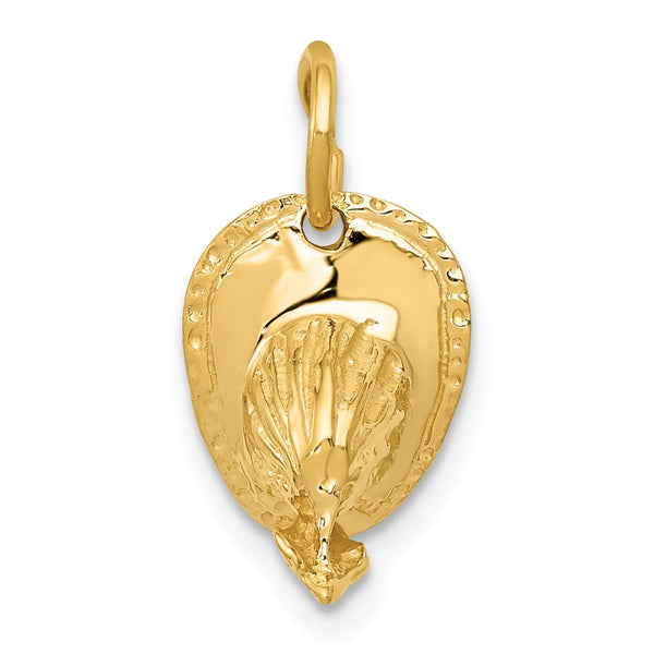 Solid,Casted,Polished,3-D,14K Yellow Gold