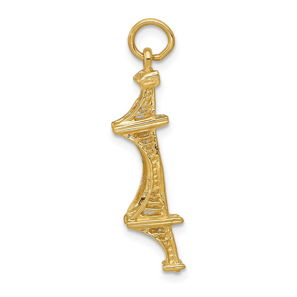 Solid,Casted,Polished,3-D,14K Yellow Gold