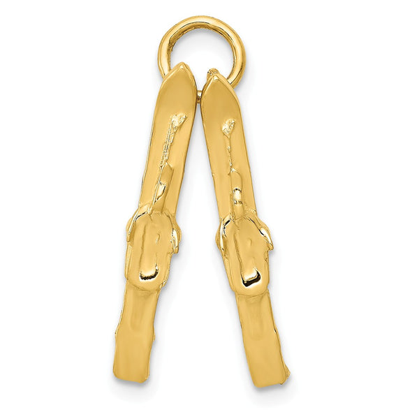 Solid,Casted,Polished,3-D,14K Yellow Gold