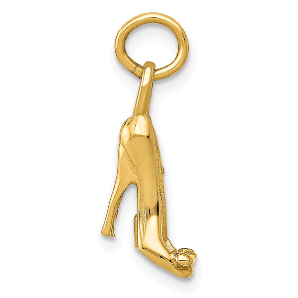 Solid,Casted,Polished,3-D,14K Yellow Gold