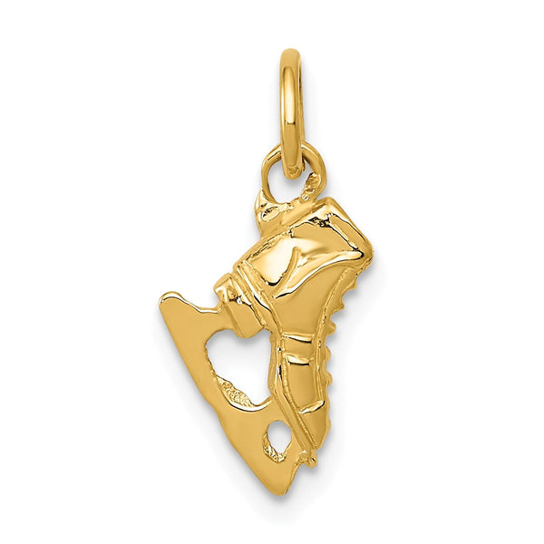 Solid,Casted,Polished,3-D,14K Yellow Gold