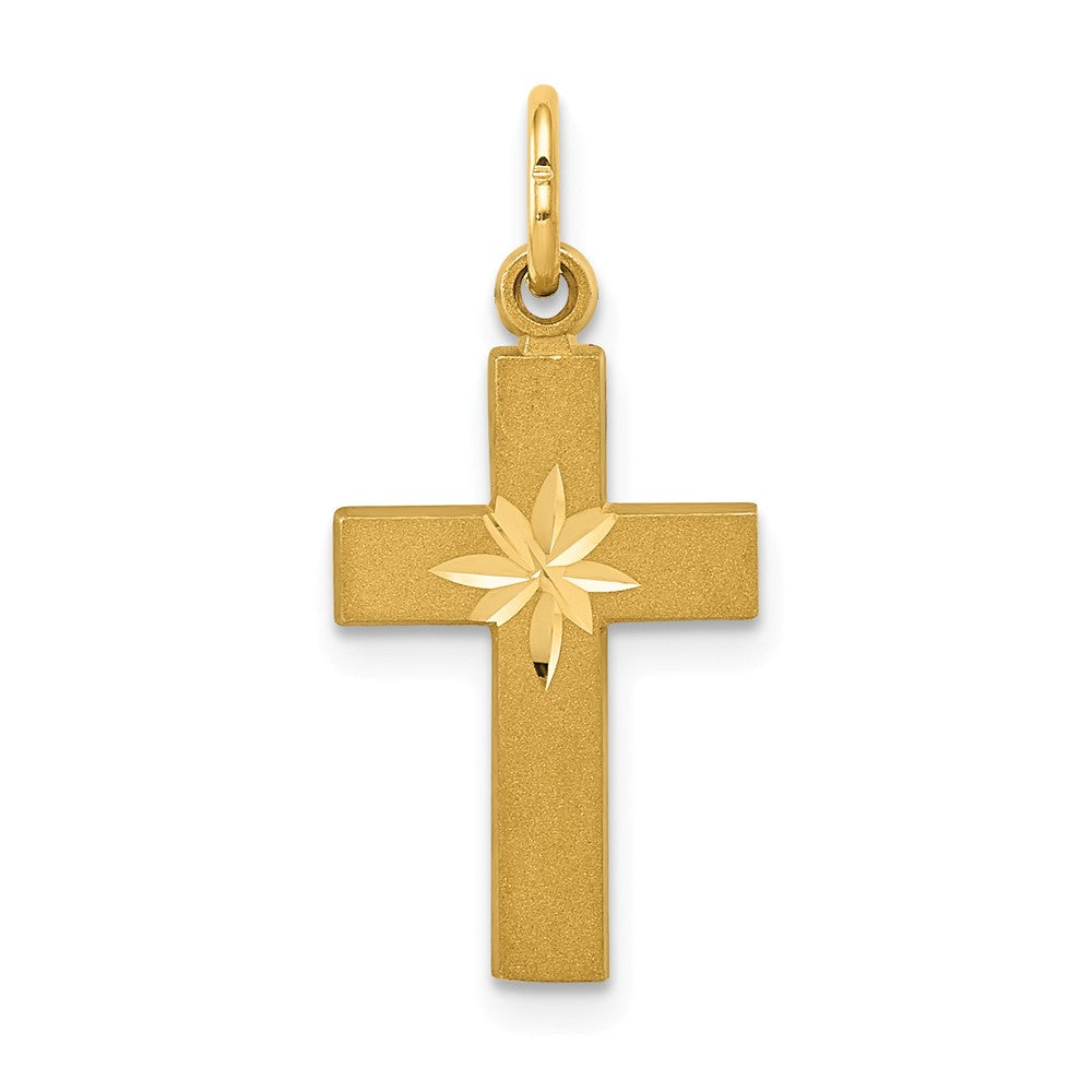 Casted,Diamond Cut,Satin,14K Yellow Gold,Textured Back