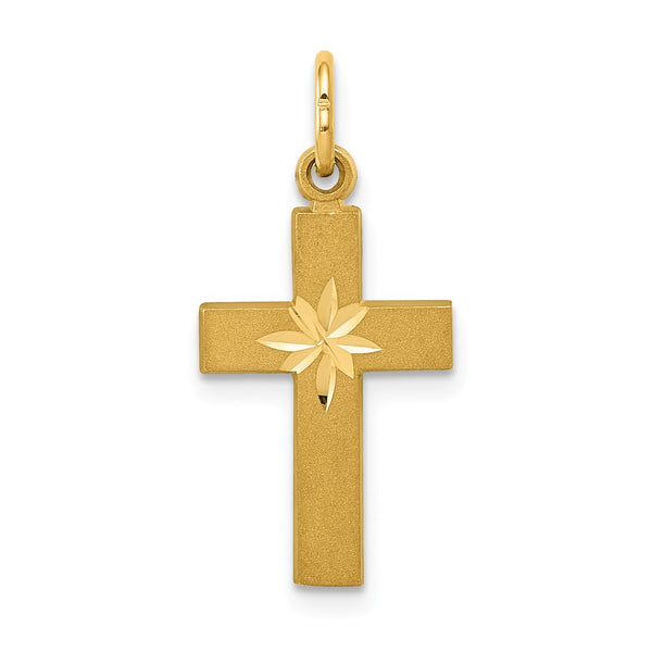 Casted,Diamond Cut,Satin,14K Yellow Gold,Textured Back