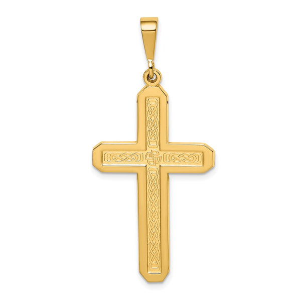 Solid,Casted,Polished,14K Yellow Gold,Textured Back