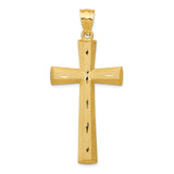 Solid,Casted,Diamond Cut,Satin,14K Yellow Gold,Open Back