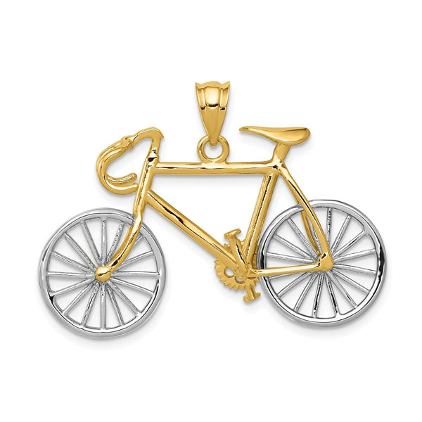 Solid,Casted,Polished,3-D,14K Two-Tone,Moveable