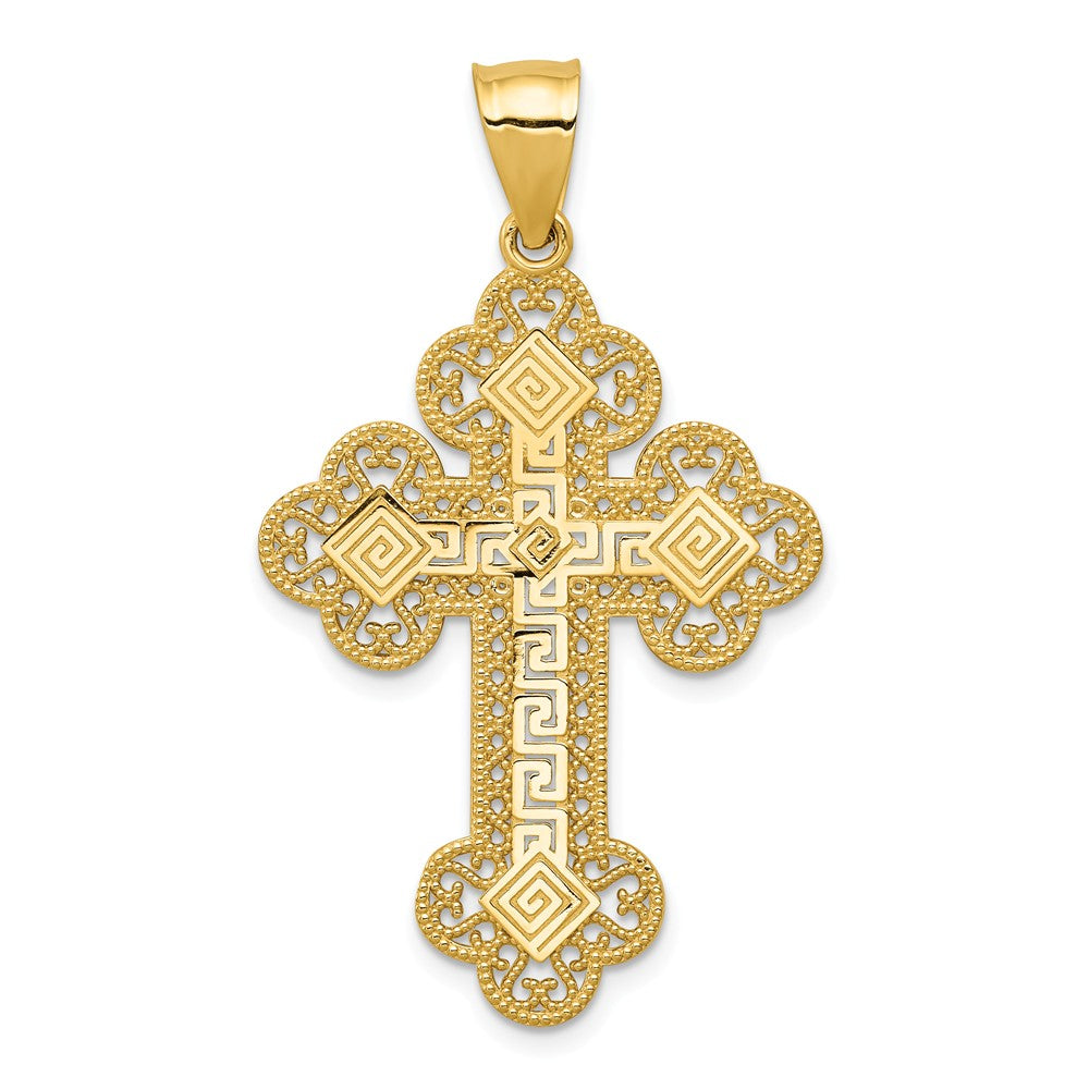 Casted,Polished,Satin,14K Yellow Gold,Open Back,Textured