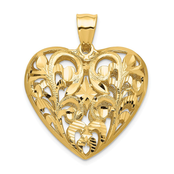 Casted,Diamond Cut,Polished,3-D,14K Yellow Gold,Hollow