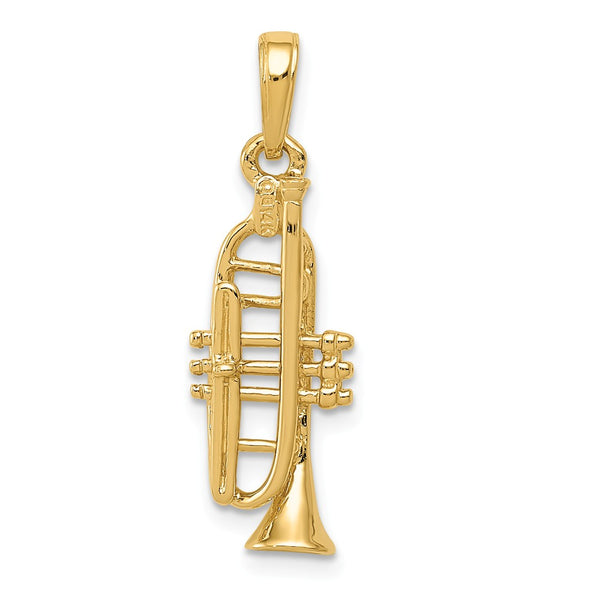 Solid,Polished,3-D,14K Yellow Gold