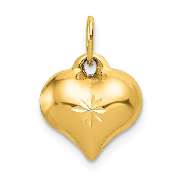 Diamond Cut,Polished,3-D,14K Yellow Gold,Hollow