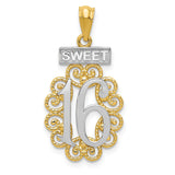 Polished,14K Yellow Gold & Rhodium,Filigree,Textured