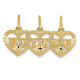 Diamond Cut,Polished,14K Yellow Gold,Textured,2-Piece Break Apart