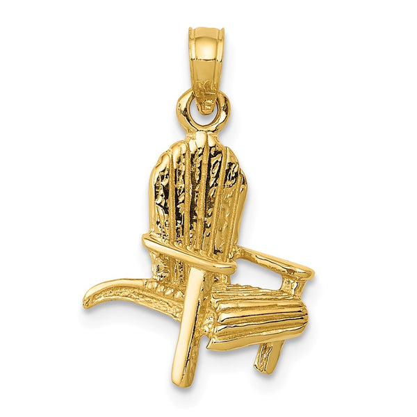 Solid,Casted,3-D,14K Yellow Gold,Polished & Satin