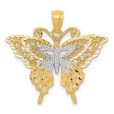Diamond Cut,14K Yellow Gold & Rhodium,Filigree,Textured