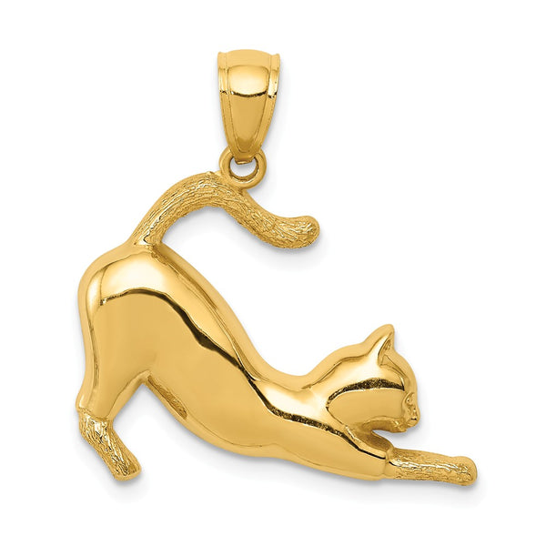 Solid,Casted,Polished,14K Yellow Gold,Open Back,Textured