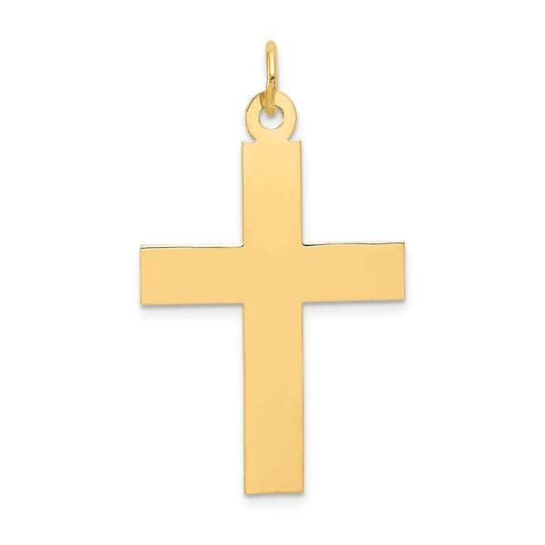 Solid,Polished,14K Yellow Gold,Stamped,Engravable,Satin Back