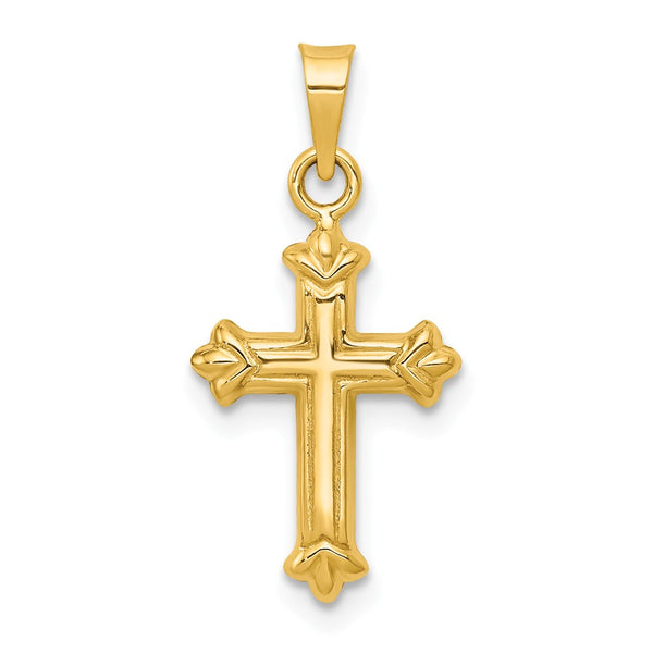 Polished,14K Yellow Gold,Flat Back,Hollow,Fleur De Lis