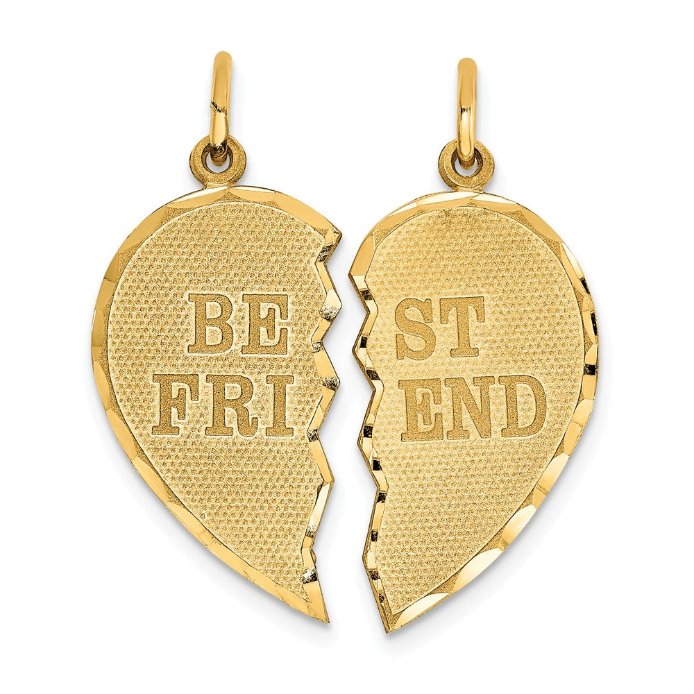 Solid,Casted,Diamond Cut,Polished,14K Yellow Gold,Flat Back,Not Engraveable,2-Piece Break Apart