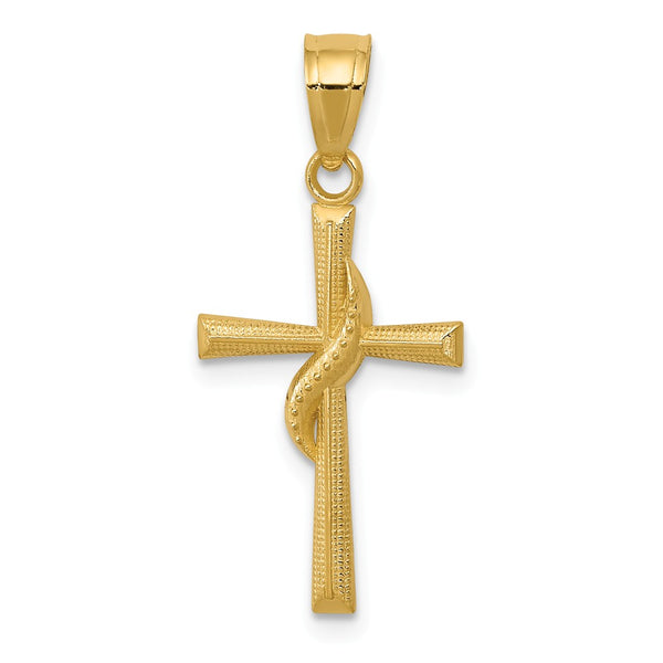 Solid,Polished,14K Yellow Gold,Open Back,Textured