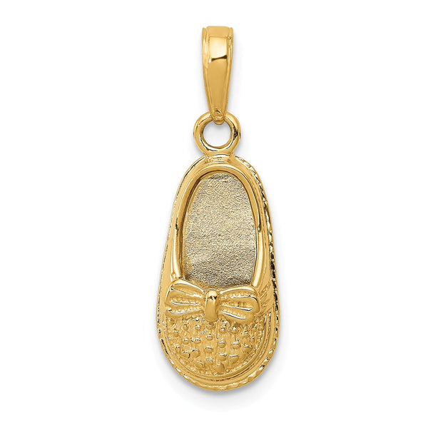 Solid,Polished,Satin,3-D,14K Yellow Gold