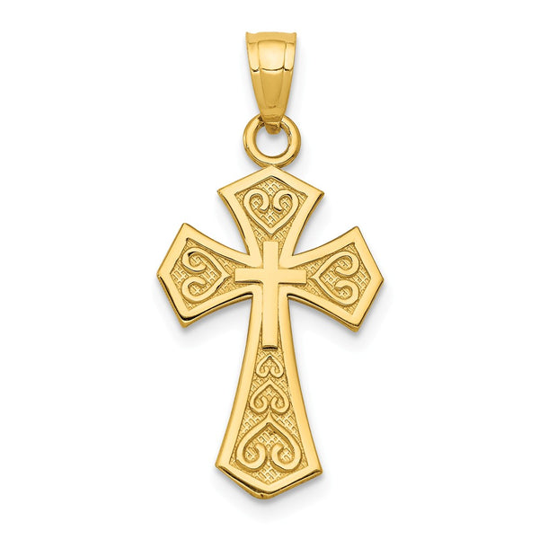 Polished,14K Yellow Gold,Reversible,Textured
