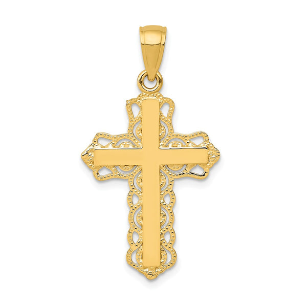 Polished,14K Yellow Gold,Textured