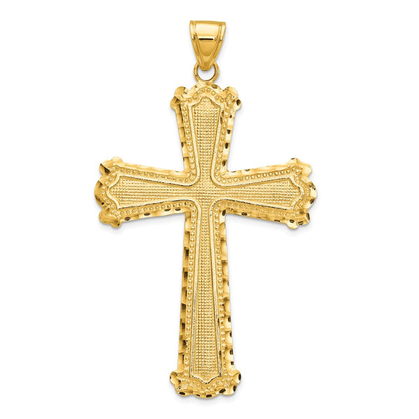 Diamond Cut,Polished,14K Yellow Gold,Textured,Textured Back