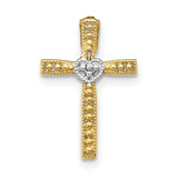Polished,14K Yellow Gold & Rhodium,Chain Slide,Hidden Bail