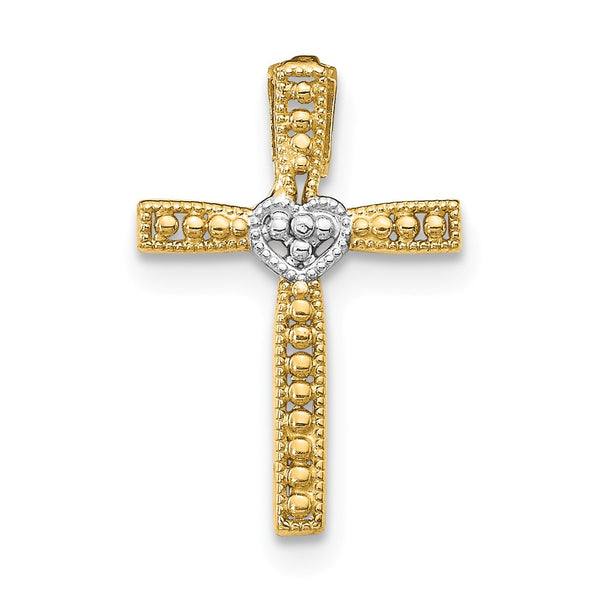 Polished,14K Yellow Gold & Rhodium,Chain Slide,Hidden Bail