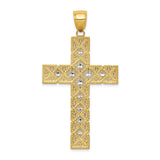 Diamond Cut,Polished,14K Yellow Gold & Rhodium