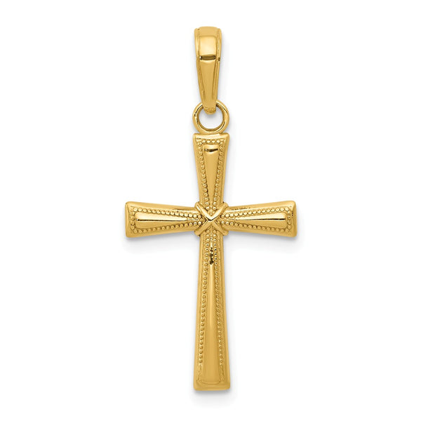 Diamond Cut,Polished,14K Yellow Gold,Open Back,Textured,Textured Back