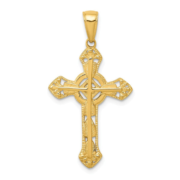 Polished,14K Yellow Gold,Open Back,Textured