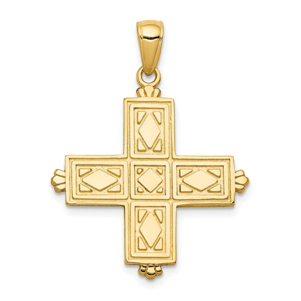 Polished,14K Yellow Gold,Reversible,Flat,Patterned