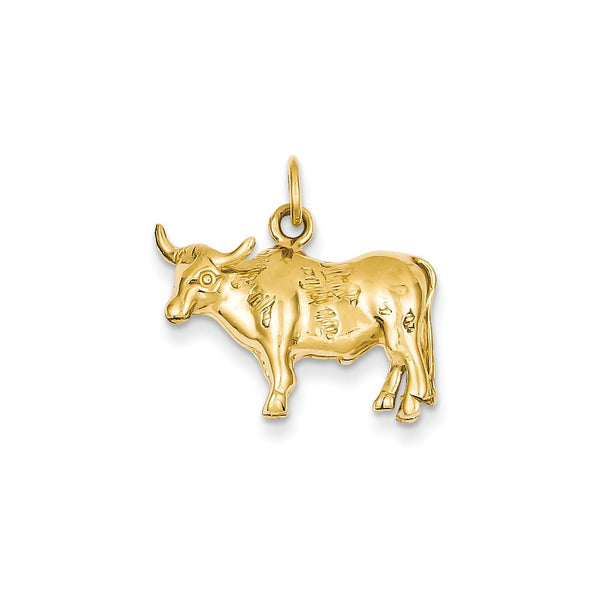 14K Yellow Gold  Steer Pendant