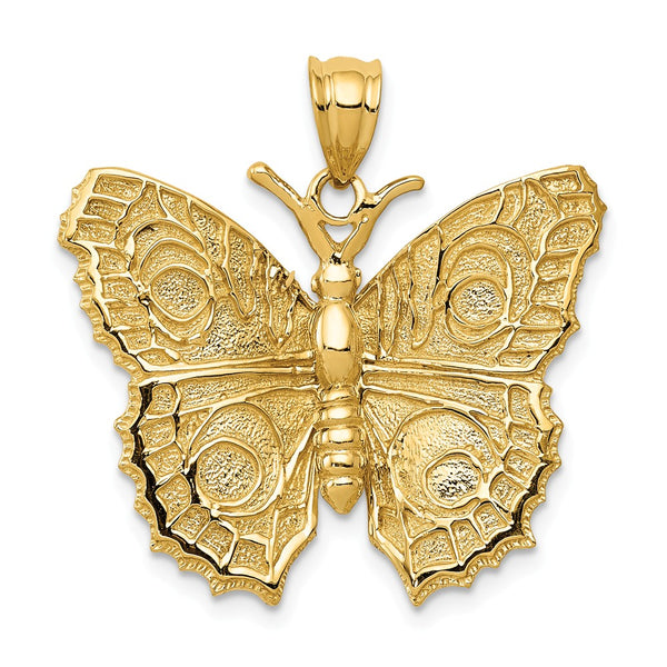 Solid,Casted,Polished,Satin,14K Yellow Gold,Textured,Textured Back