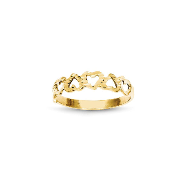 14K Tri-Color Rope Polished 3-band Interlocking Ring