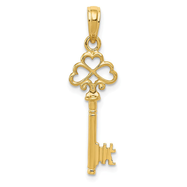 Solid,Polished,3-D,14K Yellow Gold
