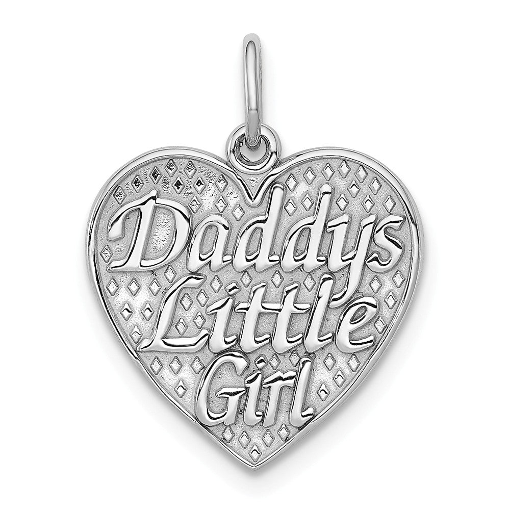Casted,Polished,14K White Gold,Not Engraveable,Textured Back,Heart