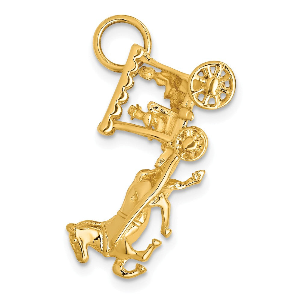 Solid,Casted,Polished,3-D,14K Yellow Gold,Moveable
