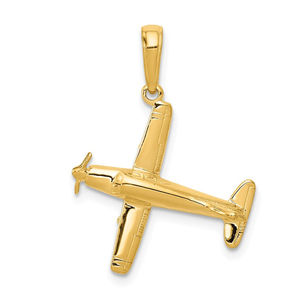 Solid,Polished,3-D,14K Yellow Gold
