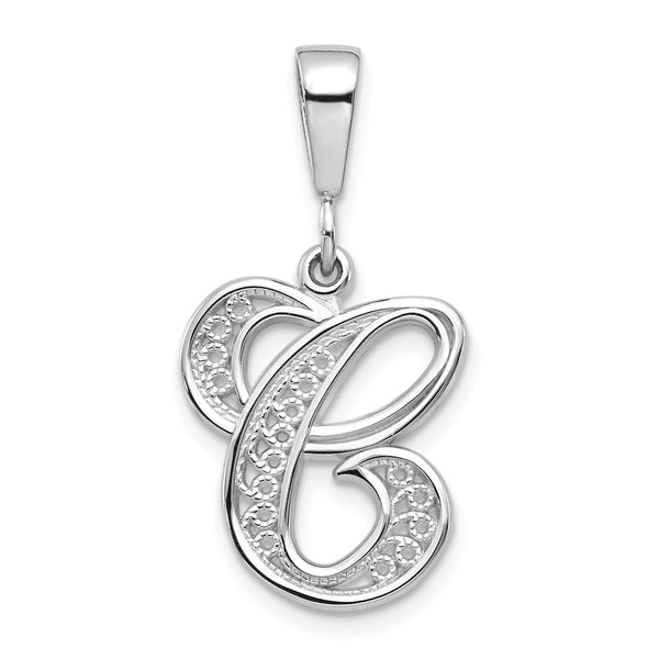 Solid,Casted,Polished,14K White Gold,Filigree