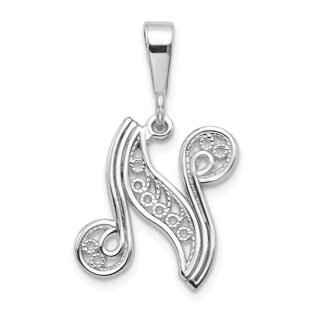 Solid,Casted,Polished,14K White Gold,Filigree