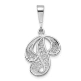 Solid,Casted,Polished,14K White Gold,Filigree