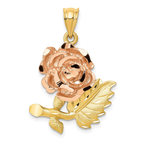 Solid,Casted,Diamond Cut,Satin,14K Two-Tone