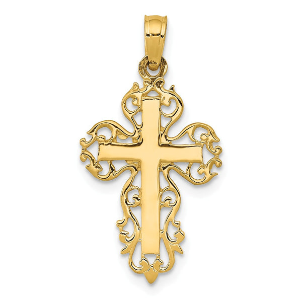 Solid,Casted,Polished,14K Yellow Gold,Textured Back