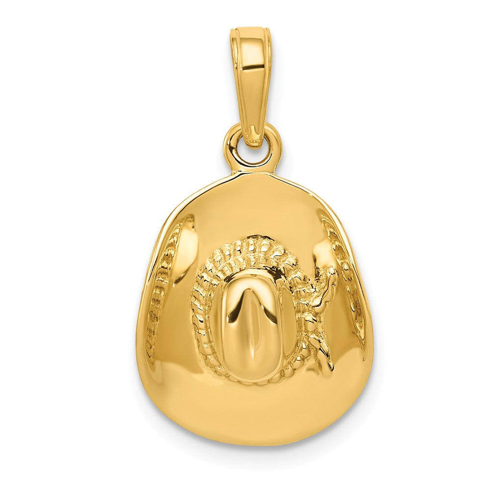 Solid,Casted,Polished,3-D,14K Yellow Gold