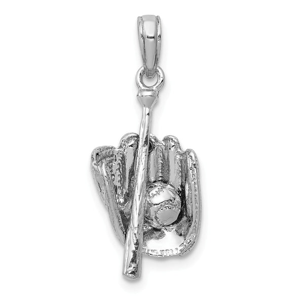 Solid,Polished,3-D,14K White Gold