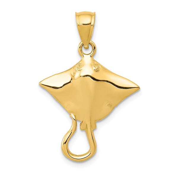 Solid,Casted,Polished,14K Yellow Gold,Open Back