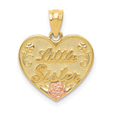 Polished,14K Two-Tone,Textured Back,Heart